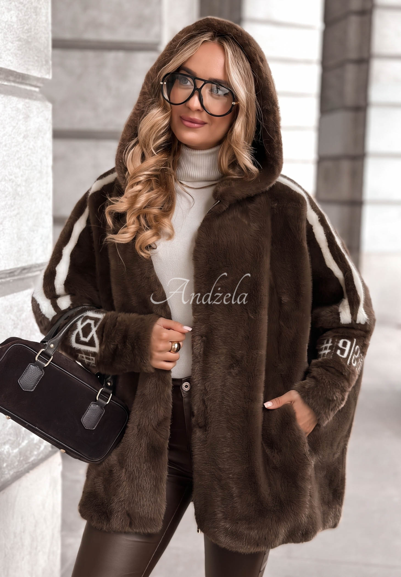 Geacă din lână de alpaca cu angoră Choose Me First