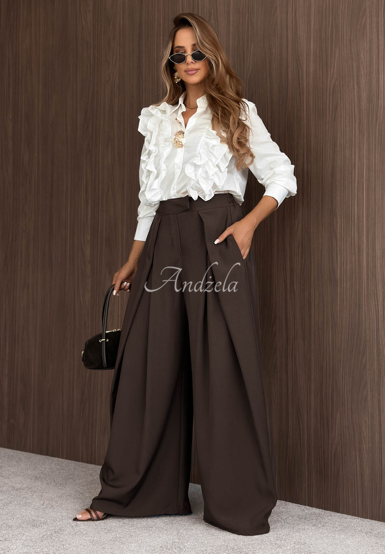 Cămașă elegantă cu volănașe Timeless Muse