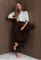 din material textil Pantaloni wide leg Gentle Pause bej