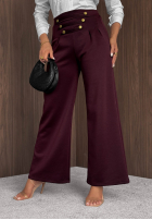 din material textil Pantaloni wide leg Gentle Pause bej
