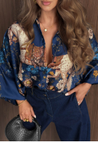 Cămașă z szerokimi rękawami cu modele Silent Harmony bluemarin