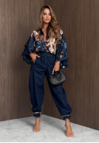 Pantaloni din denim balloon Iconic Fit ciemnoniebieskie