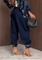 Pantaloni din denim balloon Iconic Fit ciemnoniebieskie