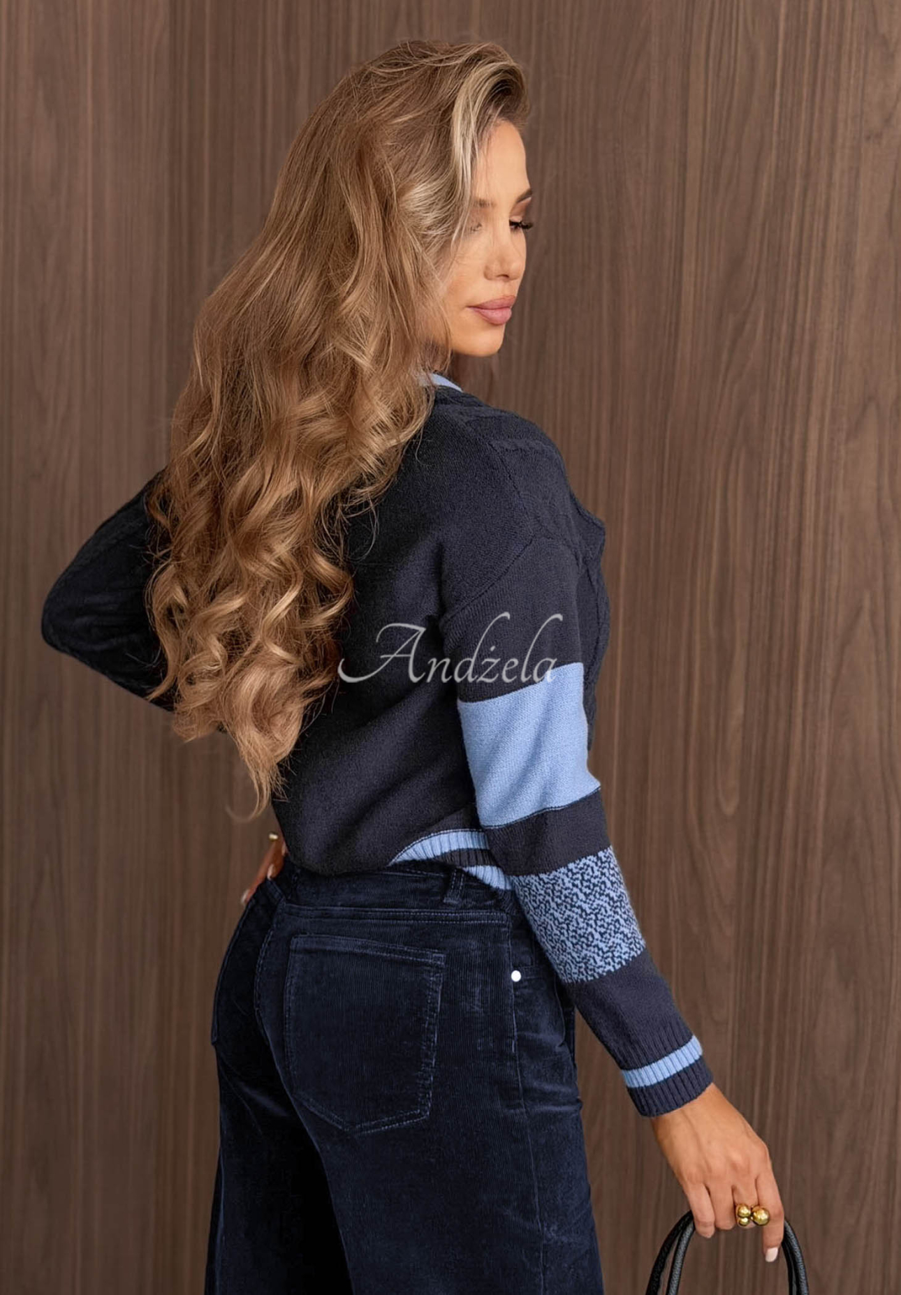 Cardigan scurt din viscoză cu închidere și model în romburi Fall Pattern
