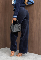Sztruksowe Pantaloni z paskiem Everyday Icons ciemnoczekoladowe