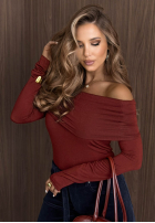 Bluză longsleeve z odkrytymi ramionami Rain Romance ecru