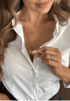 Colier z krzyżykiem i kuleczkami Golden Beads aurii