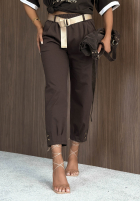 din material textil Pantaloni joggery z paskiem Daily Edit negre