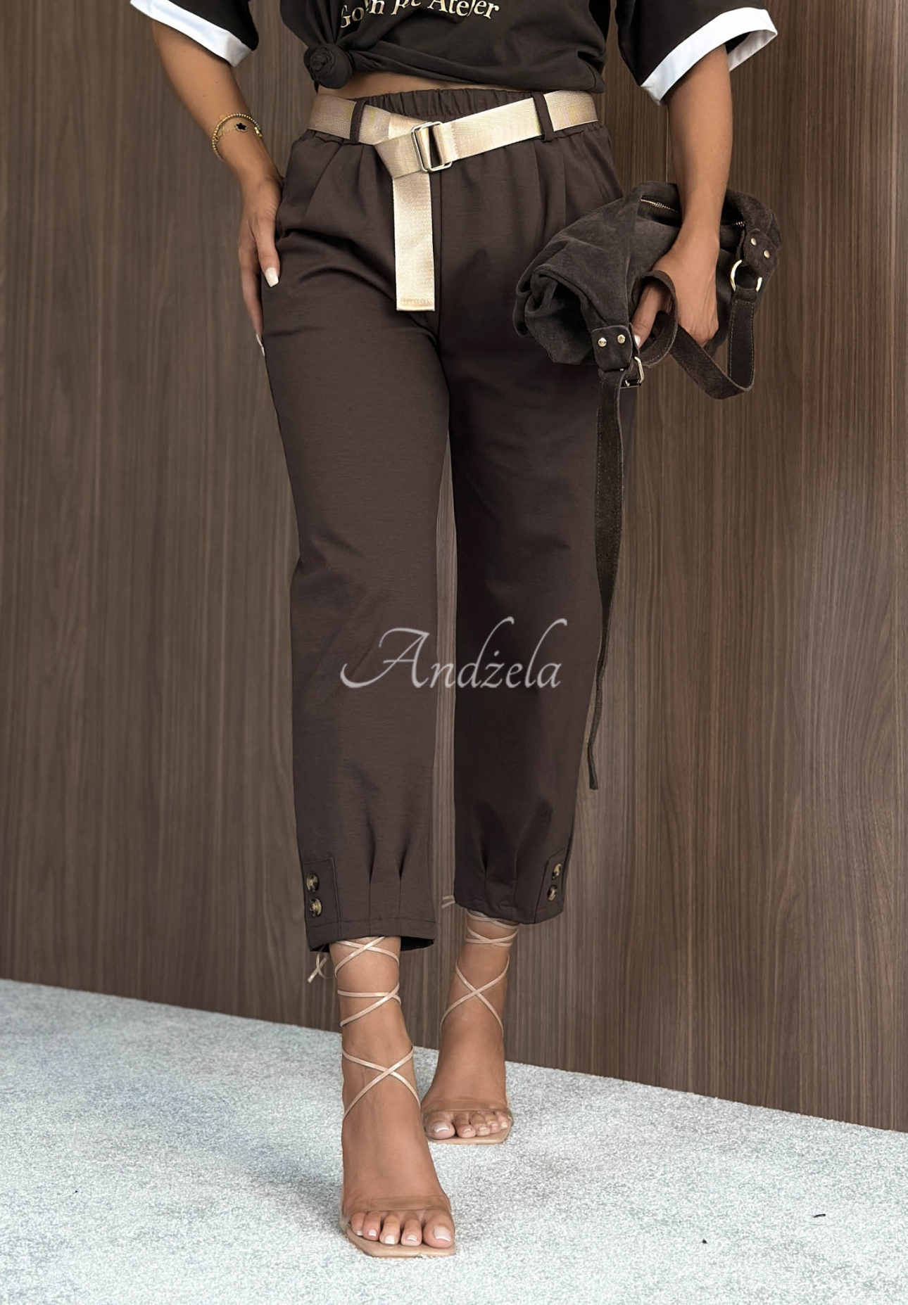 Pantaloni jogger din bumbac cu curea Daily Edit