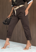 din material textil Pantaloni joggery z paskiem Daily Edit negre