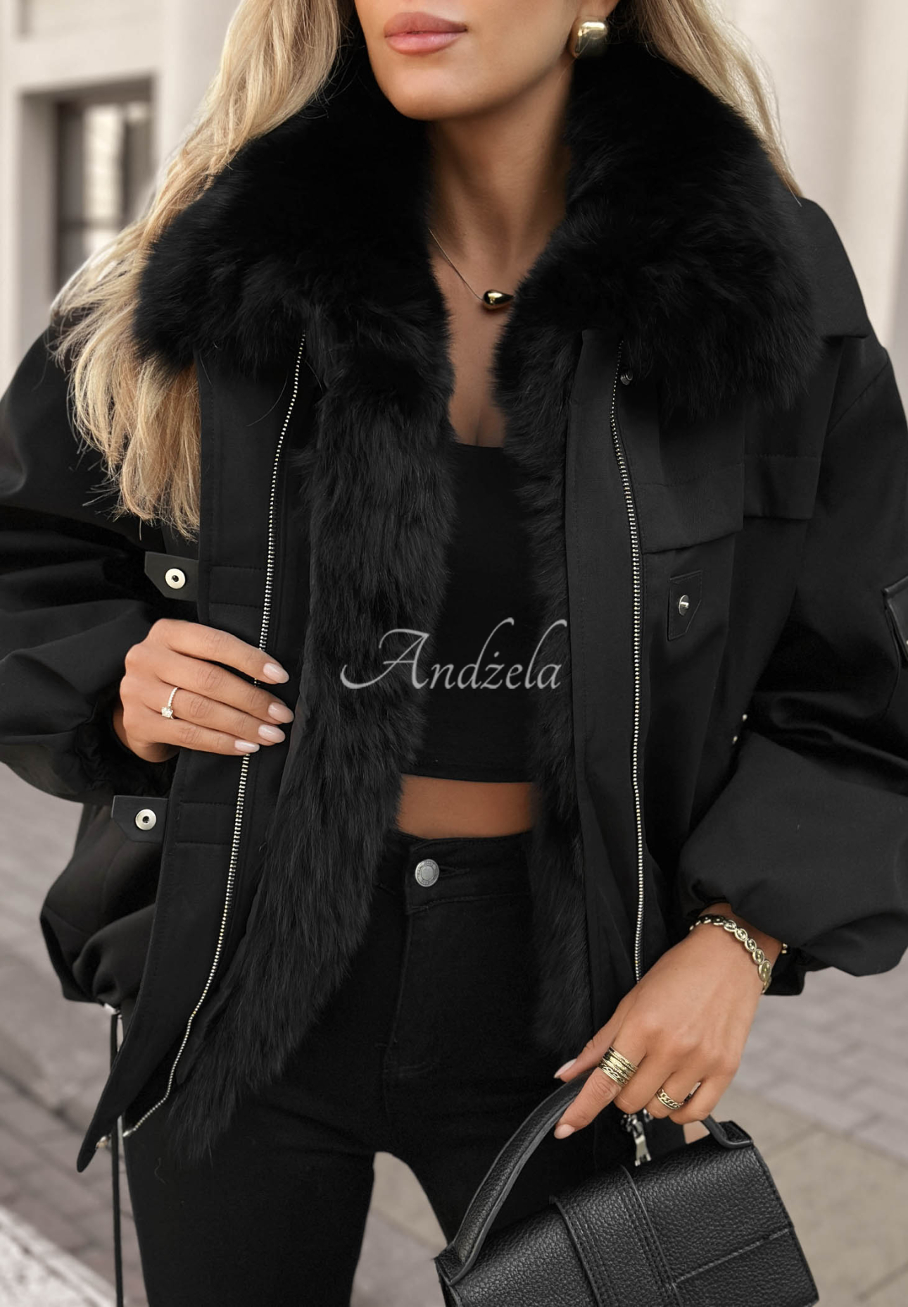 Geacă parka scurtă cu blăniță Cold North