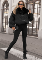 Scurtă Geacă parka z futerkiem Cold North czarna
