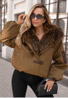 Scurtă Geacă parka z futerkiem Cold North czarna
