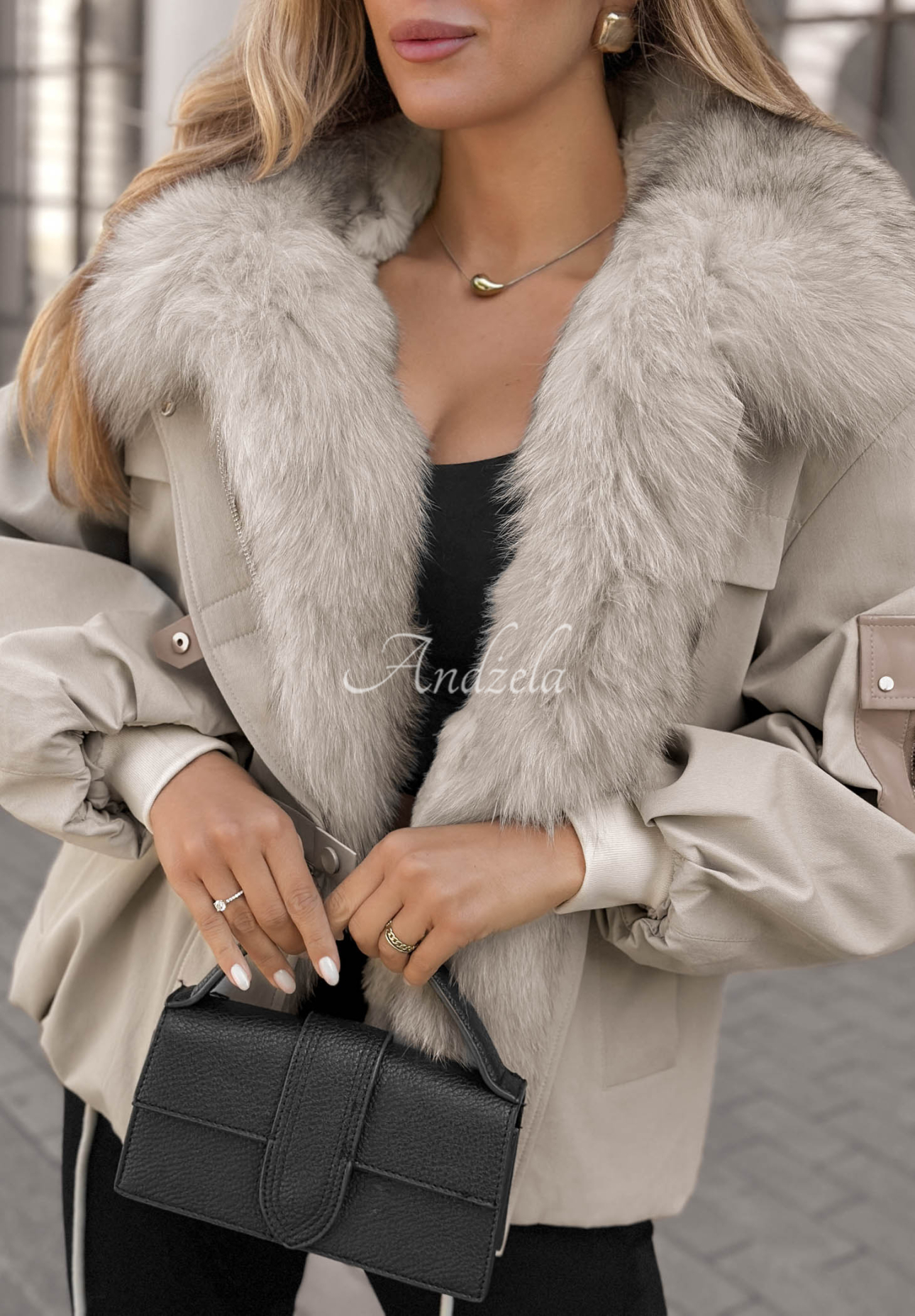 Geacă parka scurtă cu blăniță Cold North