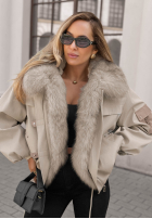 Scurtă Geacă parka z futerkiem Cold North czarna