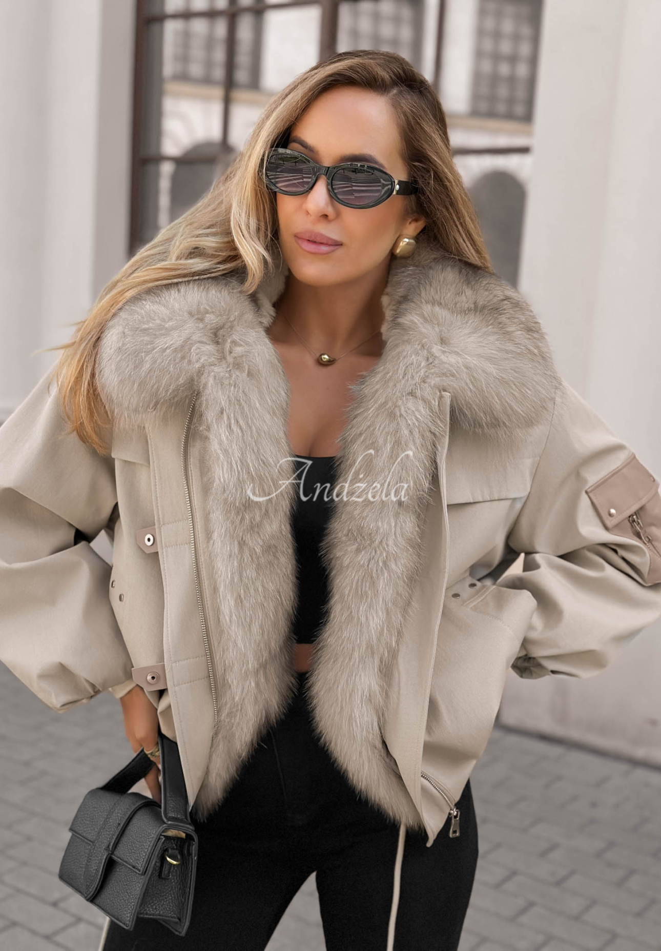 Geacă parka scurtă cu blăniță Cold North