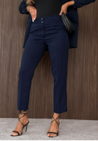 Eleganckie spodnie Pantaloni de tip țigaretă Runway Ready negre