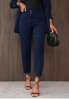 Eleganckie spodnie Pantaloni de tip țigaretă Runway Ready negre