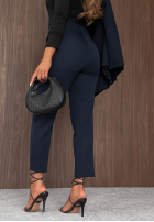 Eleganckie spodnie Pantaloni de tip țigaretă Runway Ready negre