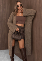 Długi Cardigan Cozy Haven negru