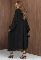 Długi Cardigan Cozy Haven negru