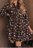 Rochie oversize z falbanka Modern Charm bej
