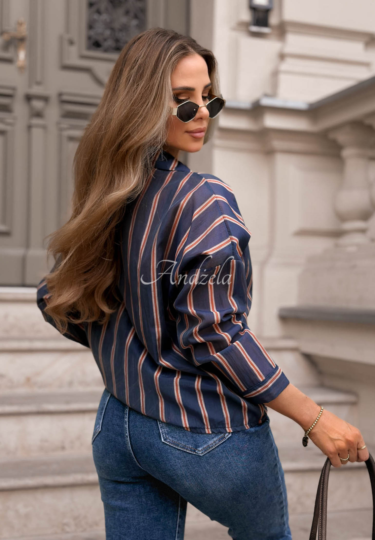 Cămașă din Tencel cu dungi și cordon Changes