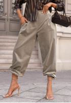 Sztruksowe Pantaloni joggery September Edit bej