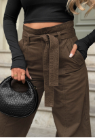 Pantaloni din denim mom fit Honey Light kaki