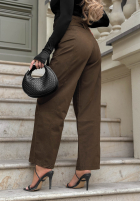 Pantaloni din denim mom fit Honey Light kaki
