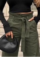 Pantaloni din denim mom fit Honey Light kaki