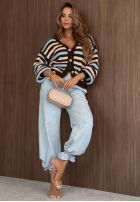Pantaloni din denim wide leg Cool Days albastru deschis