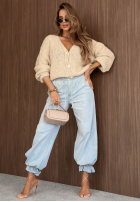 Krótki Cardigan oversize z zapięciem Velvet Morning ciocolatiu