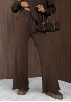 Dzianinowy Compleu Pulover i Pantaloni wide leg Faded Skies ciocolatiu