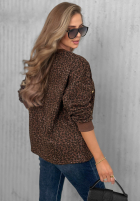 Pulover cu model tip panteră i serduszka Romantic Autumn ciocolatiu