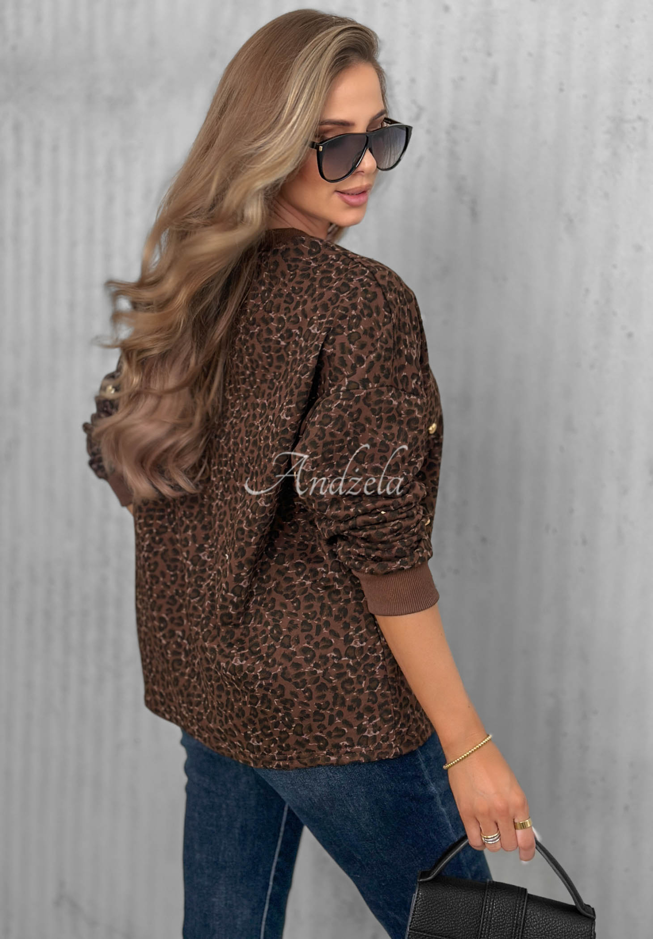 Bluză din bumbac cu imprimeu leopard și inimioare Romantic Autumn