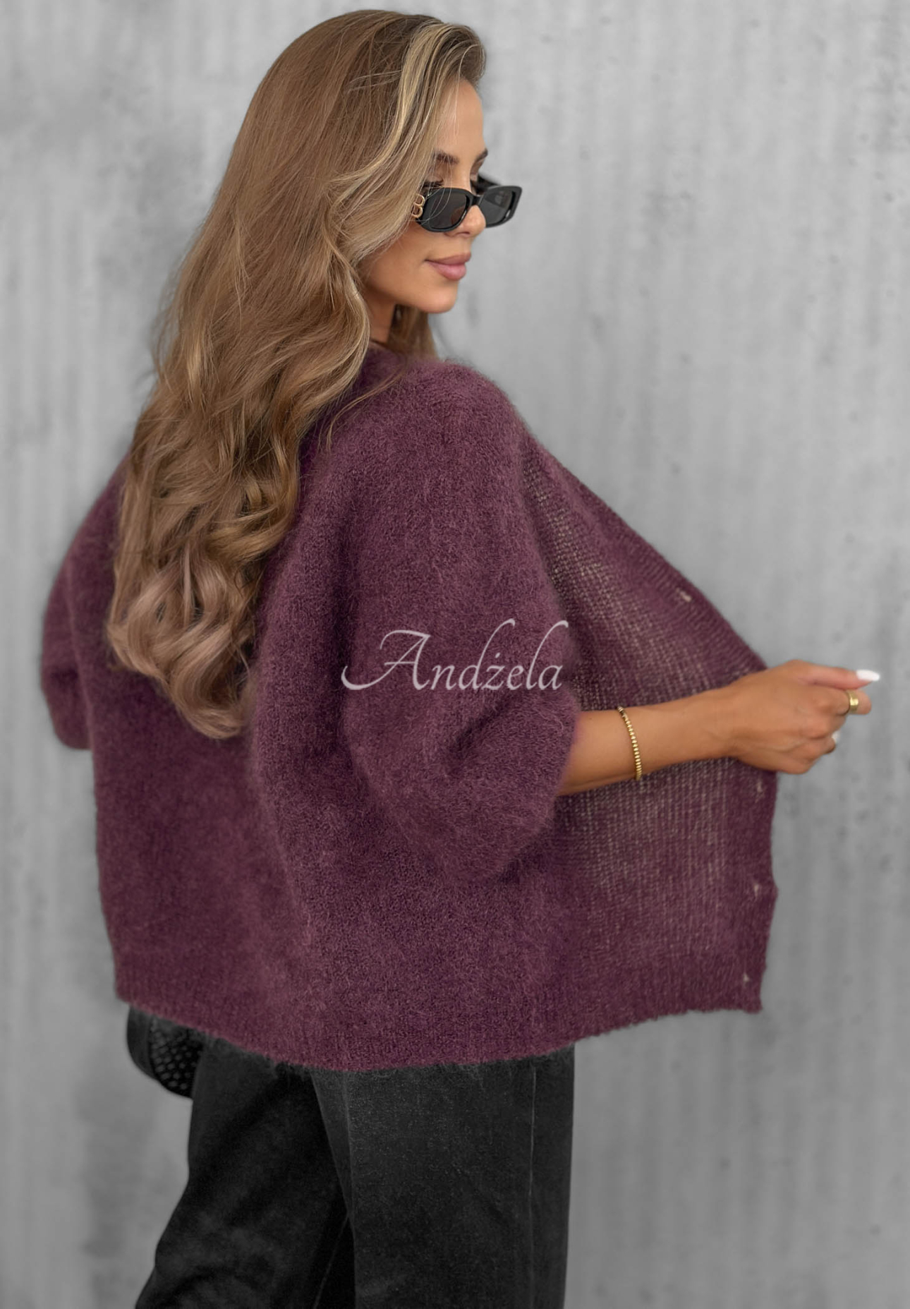 Cardigan scurt din mohair cu închidere Sugar Cloud