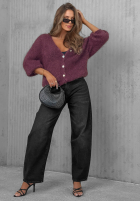 Pantaloni din denim z paskiem Nothing Serious gri închis