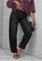 Pantaloni din denim z paskiem Nothing Serious gri închis