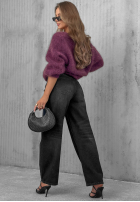 Pantaloni din denim z paskiem Nothing Serious gri închis