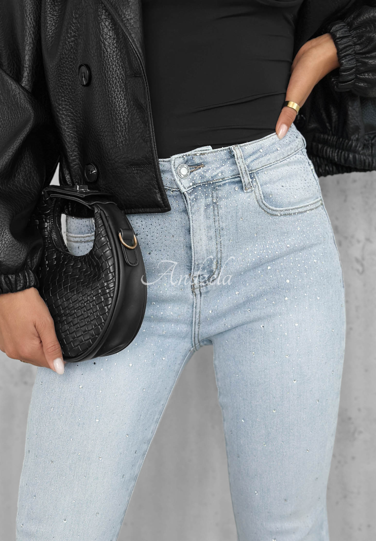 Blugi evazați cu cristale Stardust Jeans