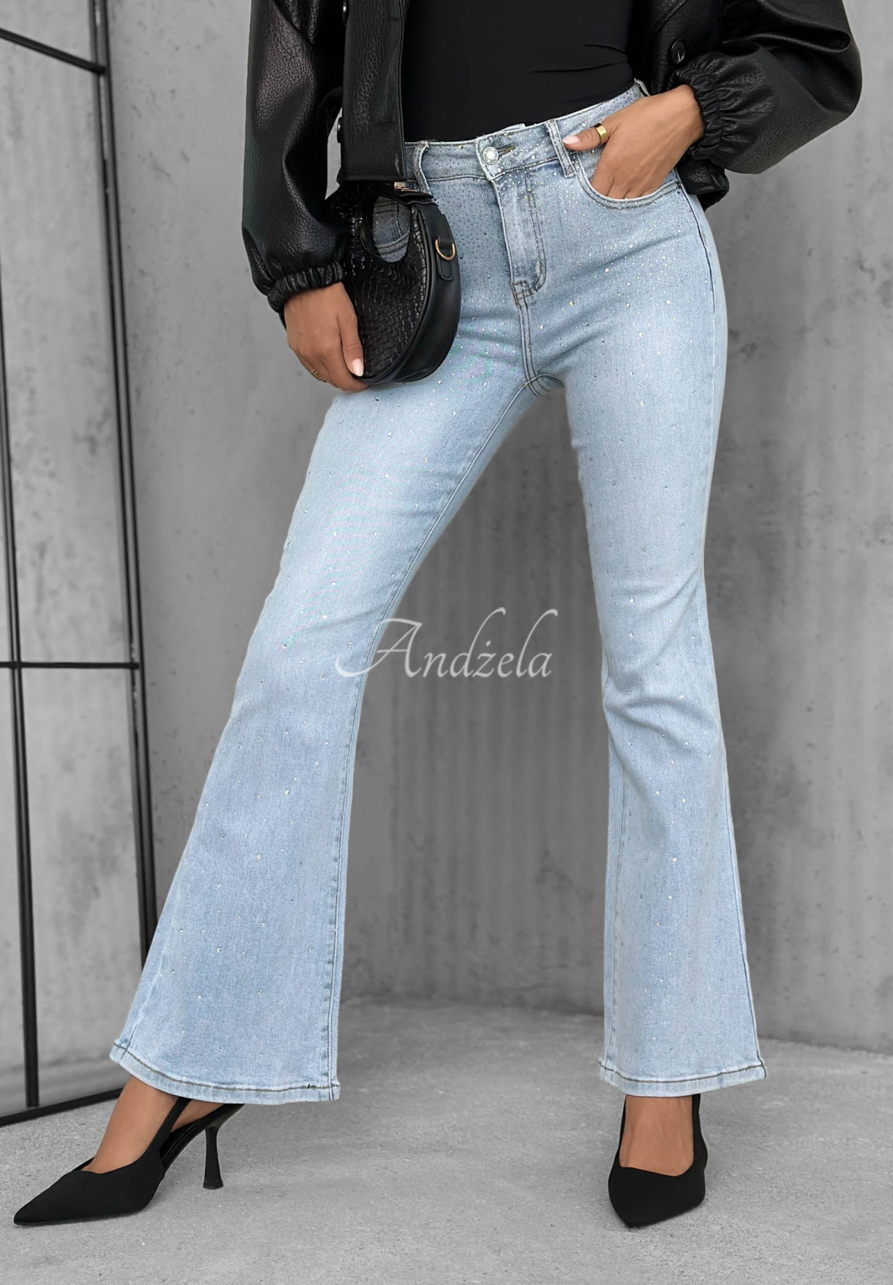 Blugi evazați cu cristale Stardust Jeans