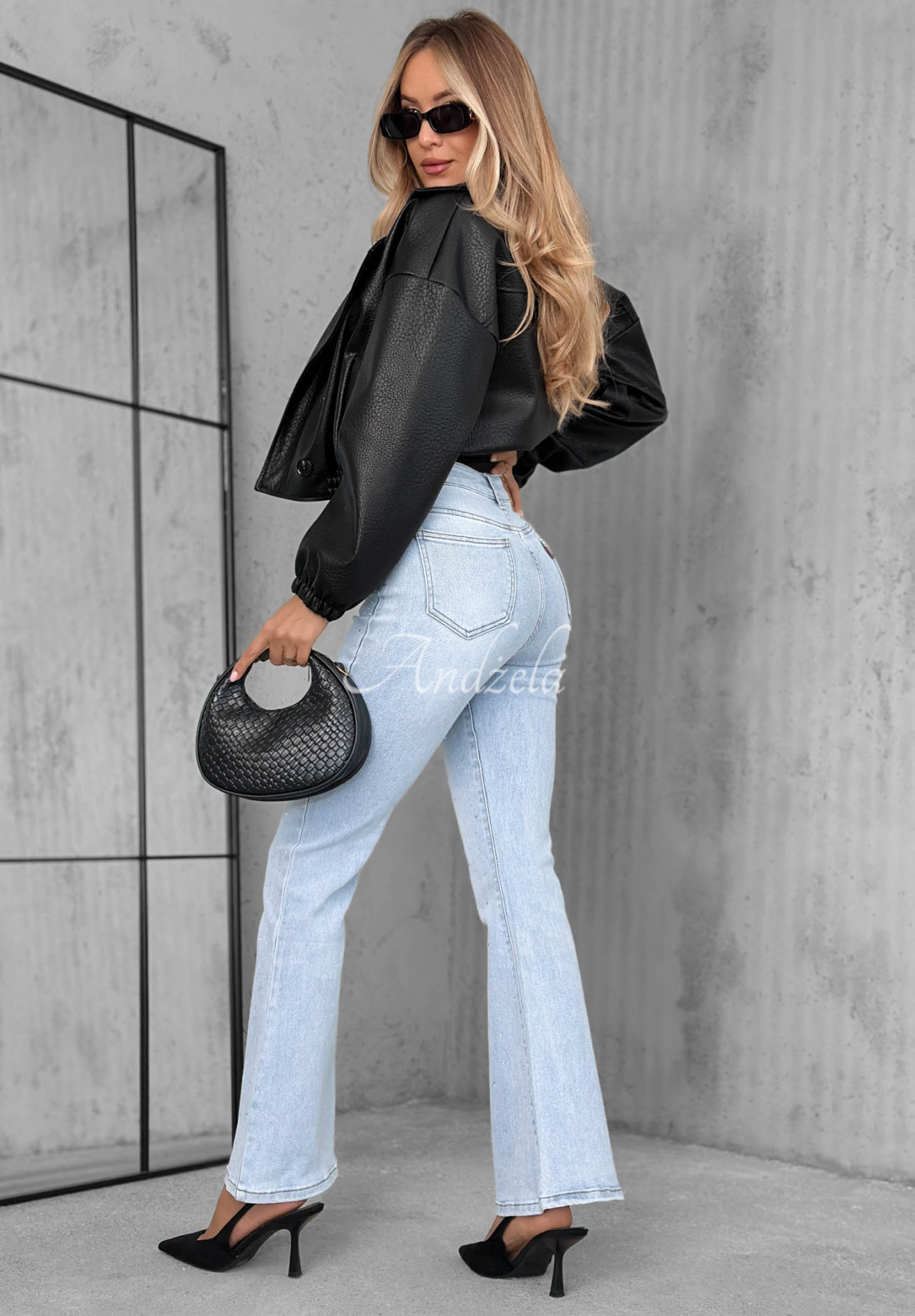Blugi evazați cu cristale Stardust Jeans