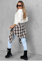 Bawełniana Bluză z długim rękawem Simple Chic ecru