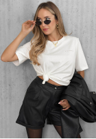 Bawełniany Tricou Everyday Love z napisem ecru