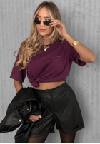 Bawełniany Tricou Everyday Love z napisem ecru