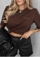 Bawełniany Tricou Everyday Love z napisem ecru