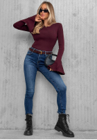 Pantaloni din denim skinny z paskiem For No Reason albastre
