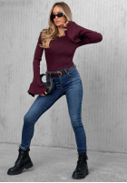Pantaloni din denim skinny z paskiem For No Reason albastre