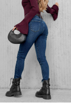 Pantaloni din denim skinny z paskiem For No Reason albastre